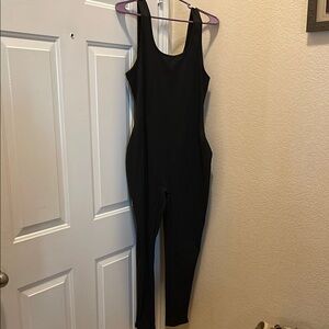 Curvy Sleek Black Full-Length Tank Jumpsuit